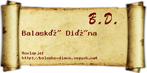 Balaskó Diána névjegykártya